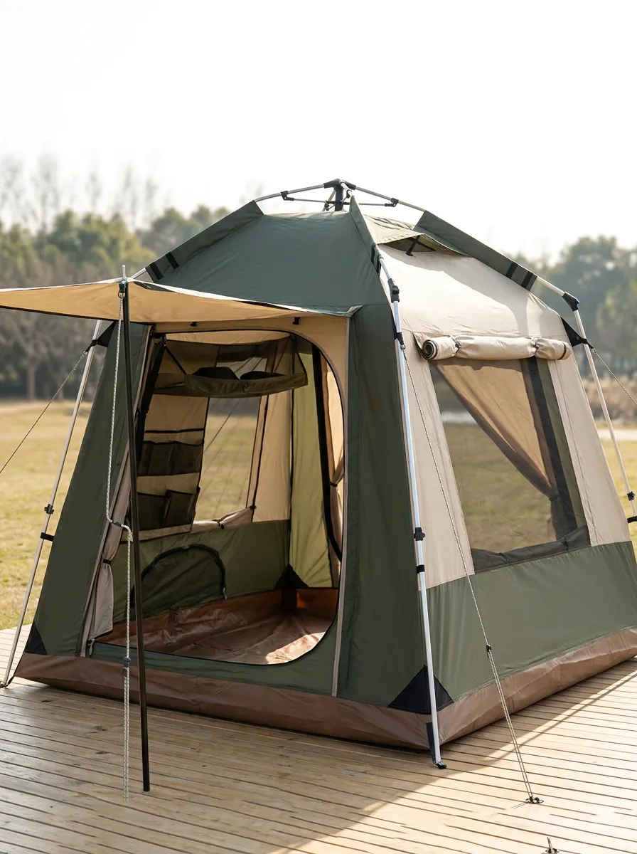 Pop-Up Green Camping Tent