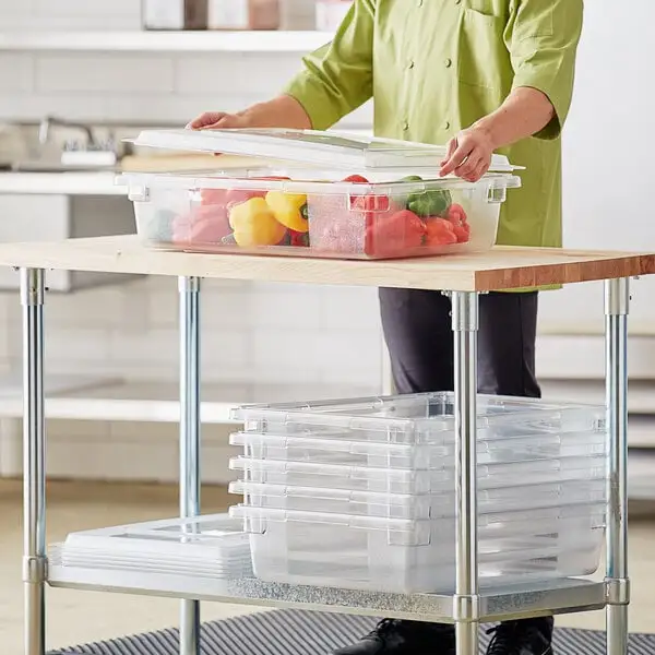 Low-Profile Polycarbonate Food Storage Box with Lid