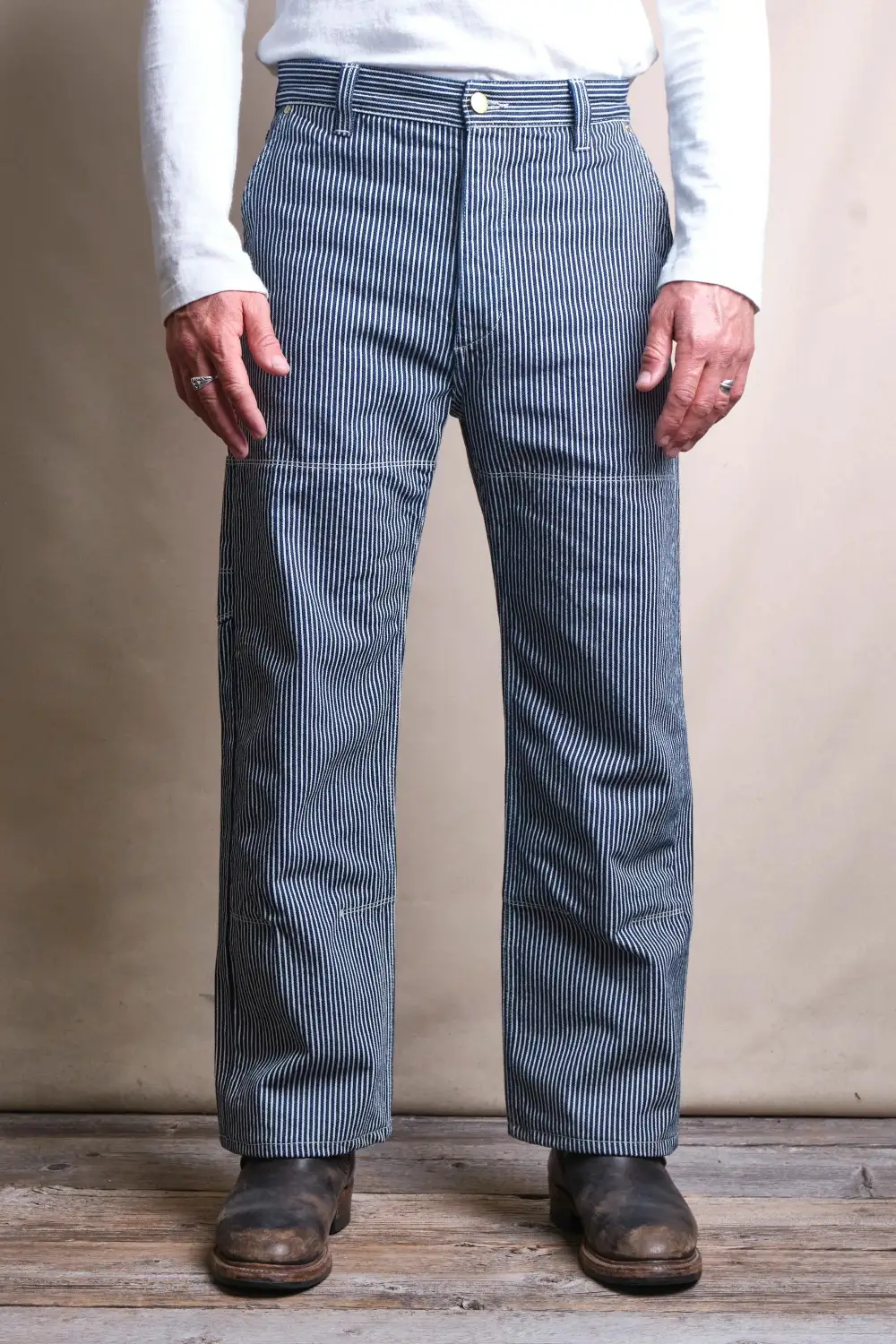 Straight Striped Men's Casual Jeans