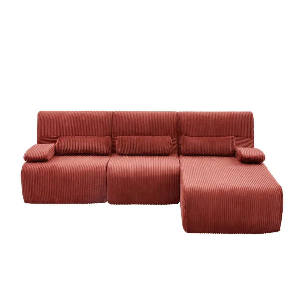 Sectional L-Shaped Corduroy Sectional Sofa