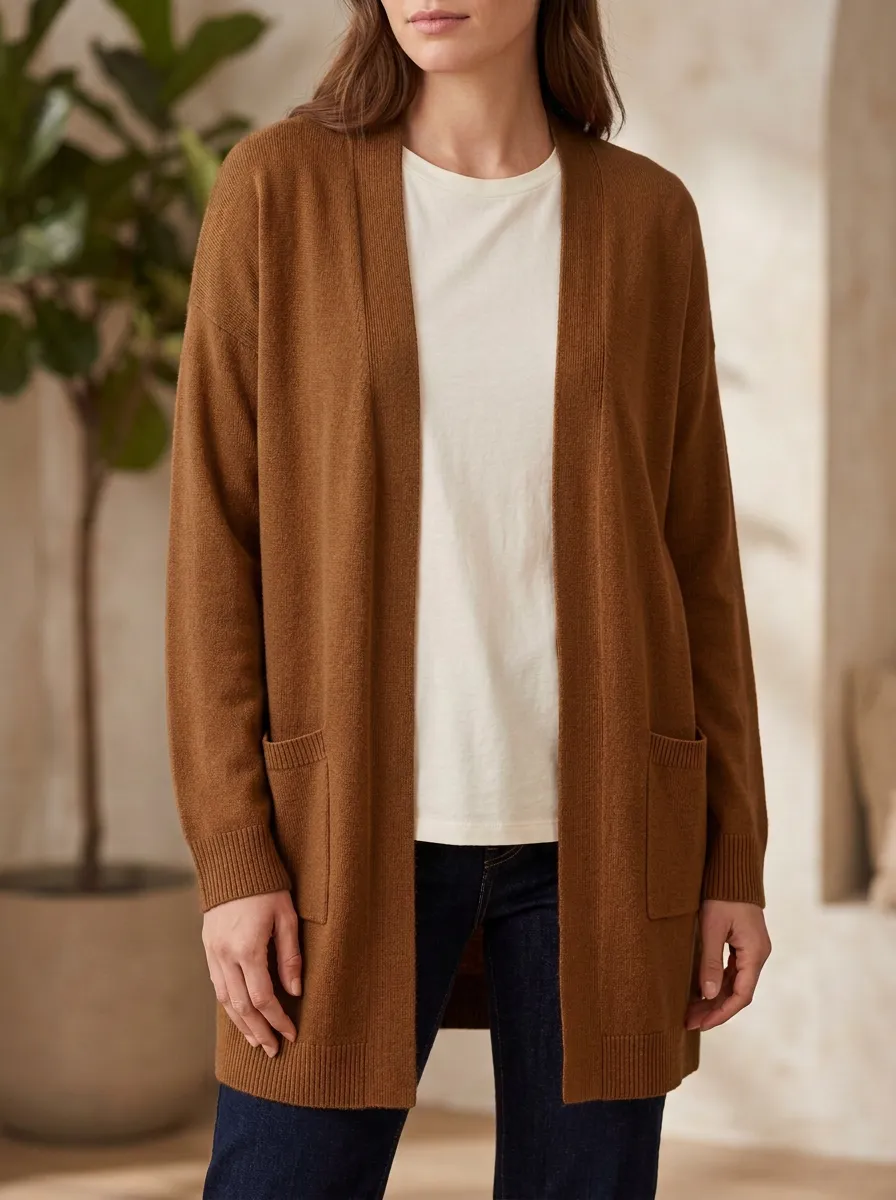 Soft Open-Front Knit Cardigan