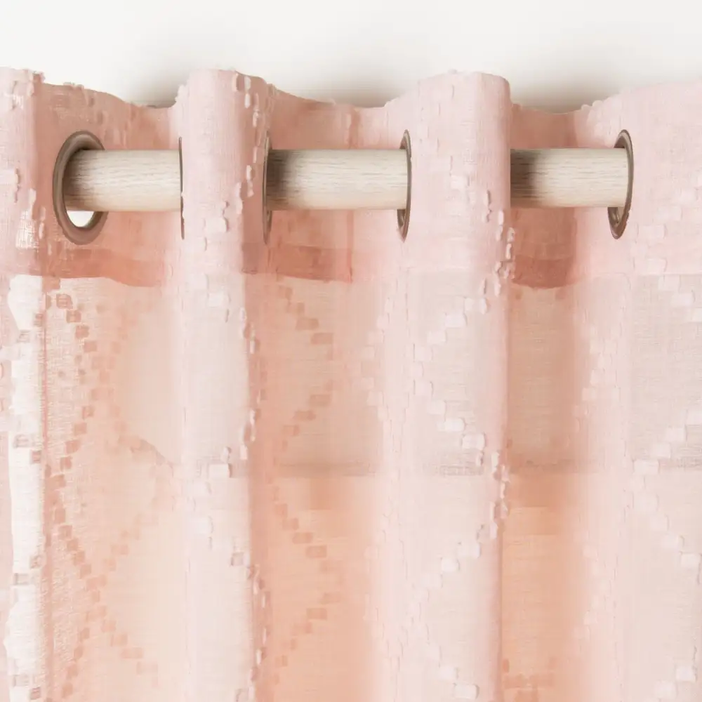 Semi-Sheer Embroidered Trellis Embroidered Curtain Panel