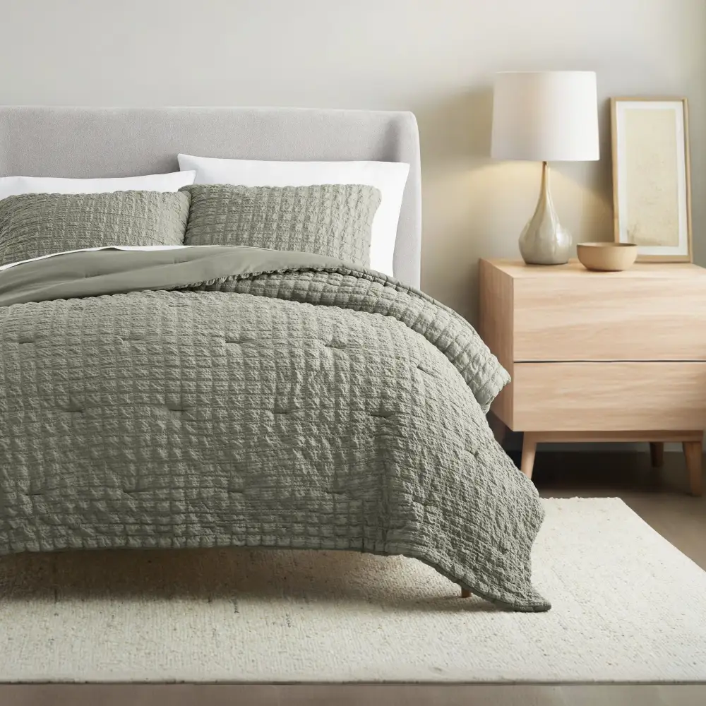 Seersucker Box Textured Down Alternative Comforter Set