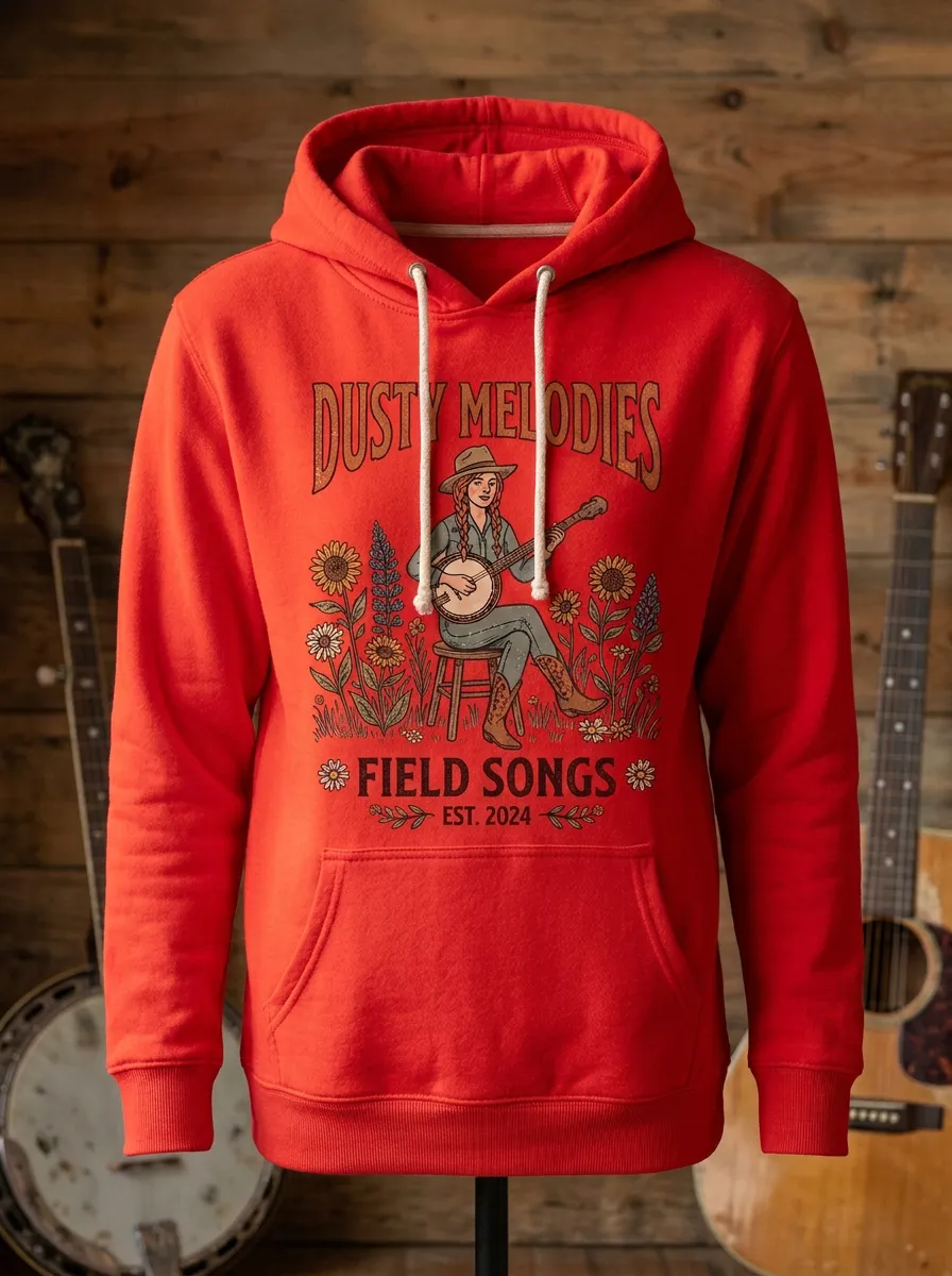 Americana Banjo Country Music Graphic Hoodie