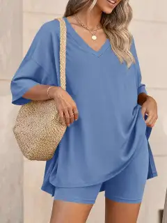 Relaxed Everyday Shirt and Shorts Matching Set