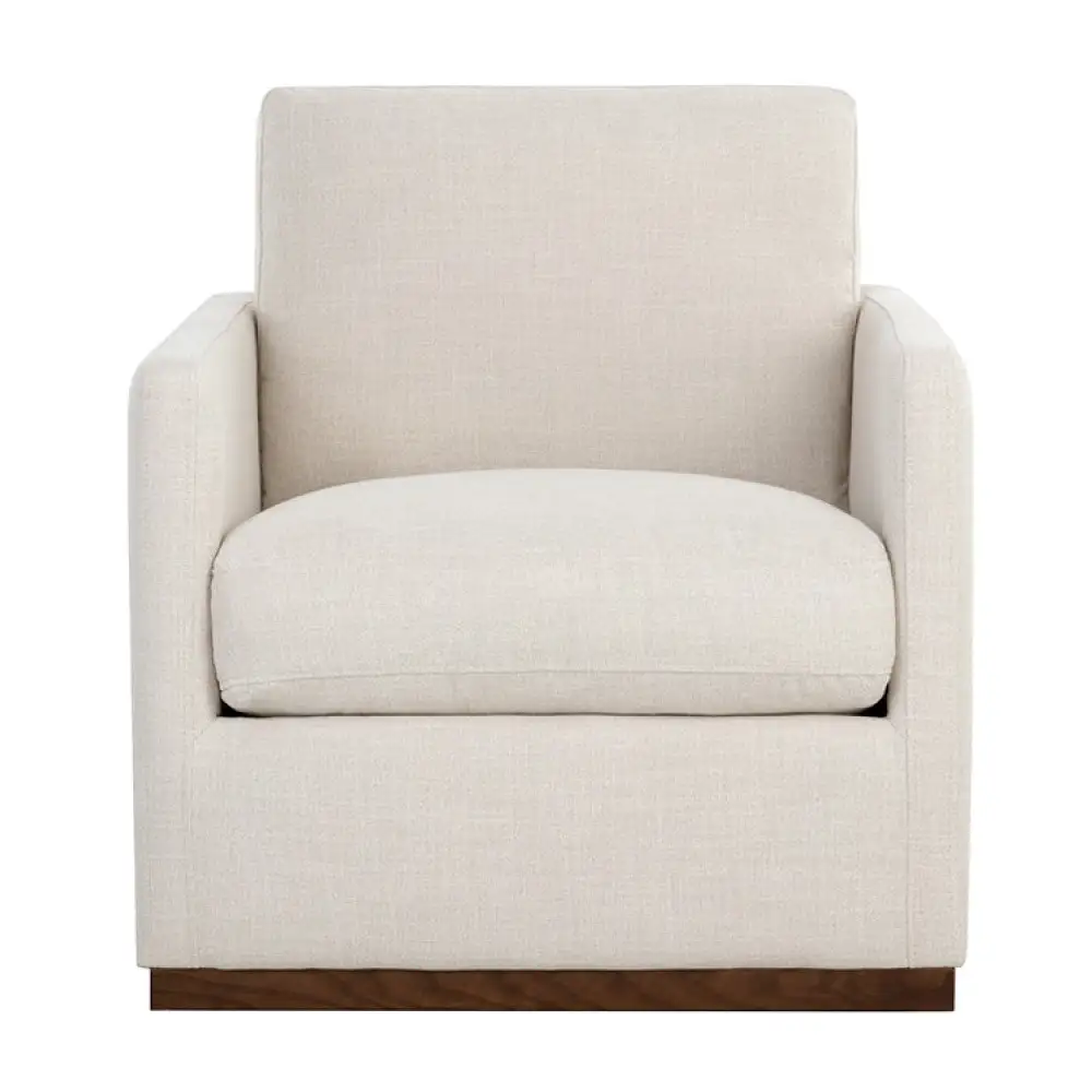 Track-Armed Swivel Lounge Chair