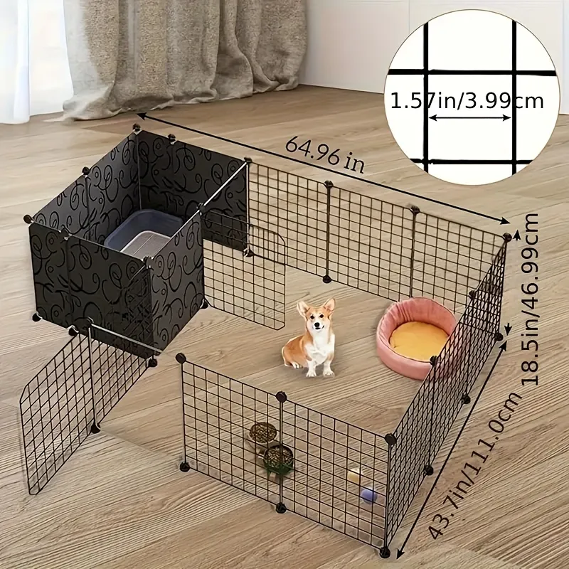 Durable Wire Puppy Playpen with Dividers, Pet Essential for Puppy Training and Play