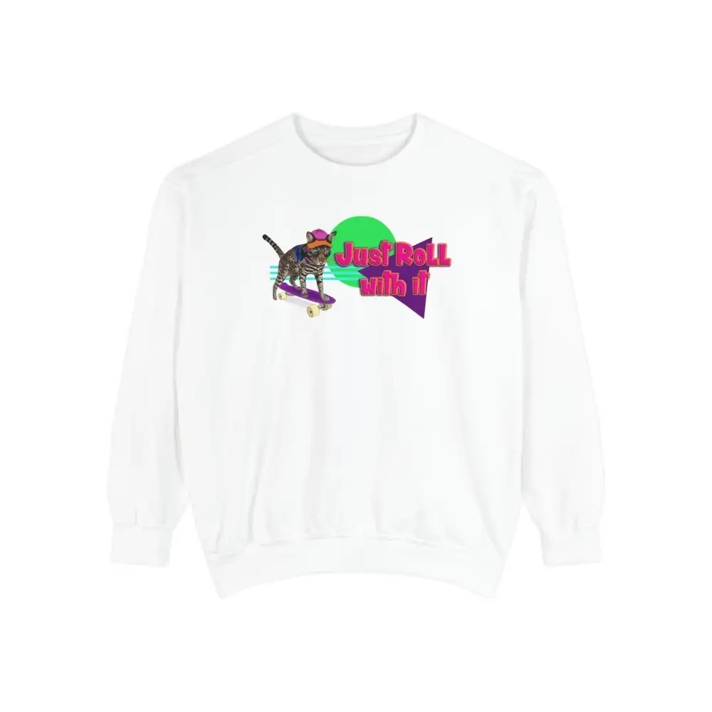 Rolling Cat Graphic Crewneck Sweatshirt