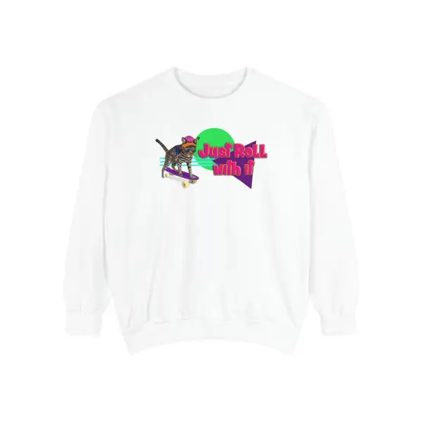 Rolling Cat Graphic Crewneck Sweatshirt