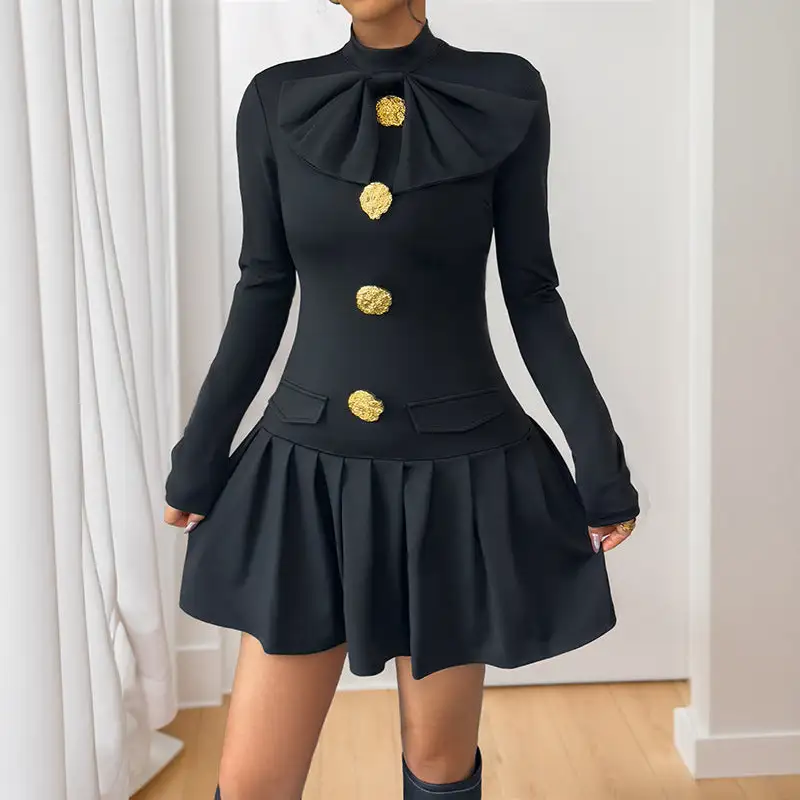 Women's Elegant Button-Detail Dress