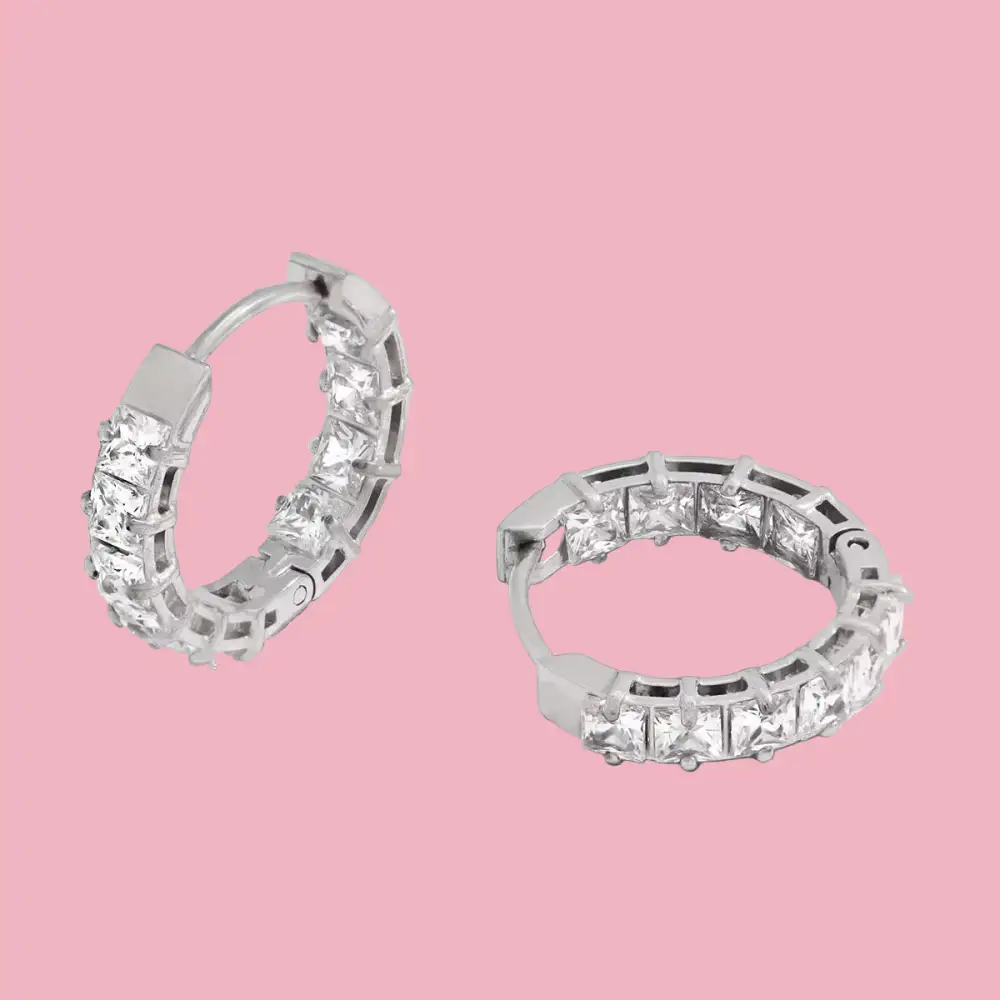 Everyday Stone Hoop Earrings