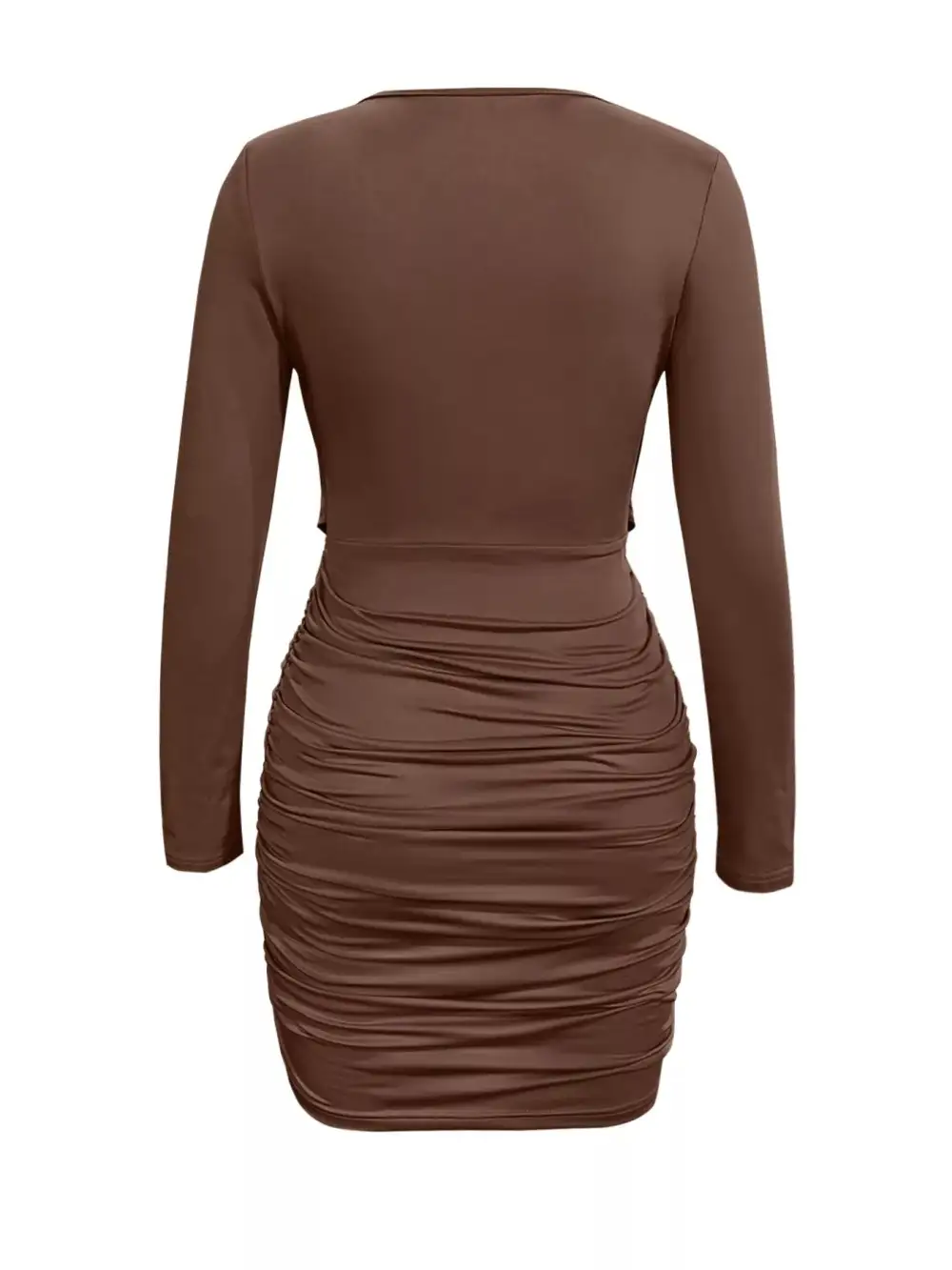 Lightweight Feel V Neck Long Sleeve Mini Dress