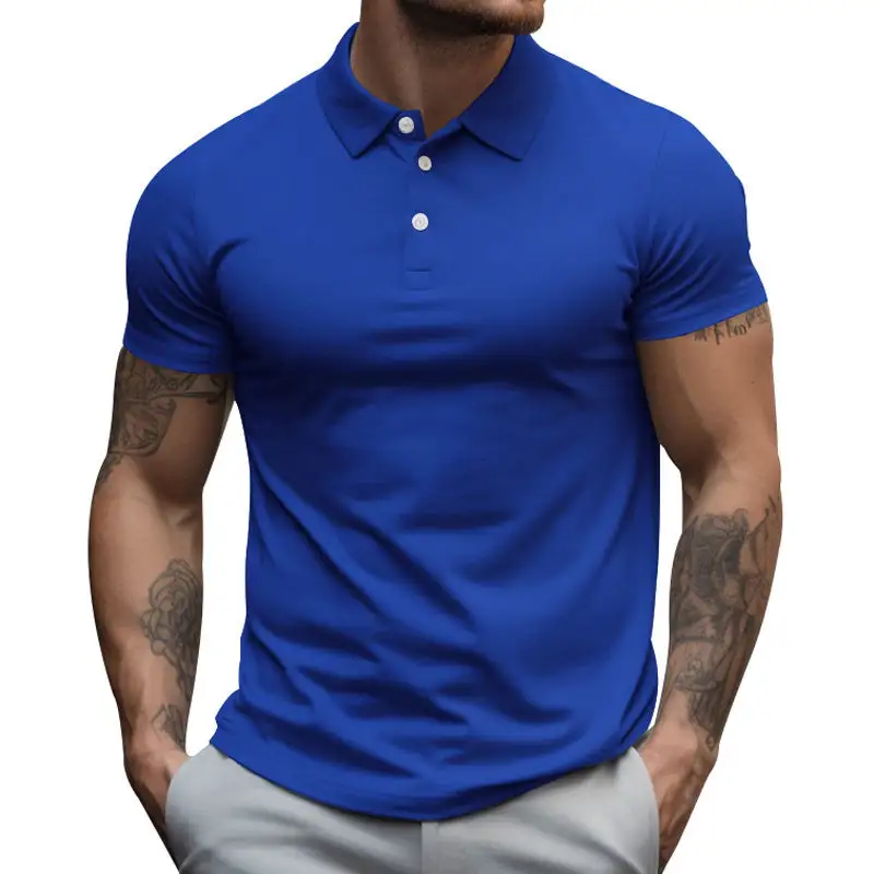 Button Placket Slim Fit Fitted Polo Shirt