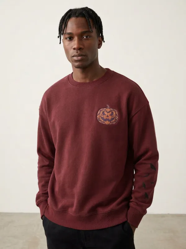 Men's Halloween Pumpkin Crow Sweatshirt