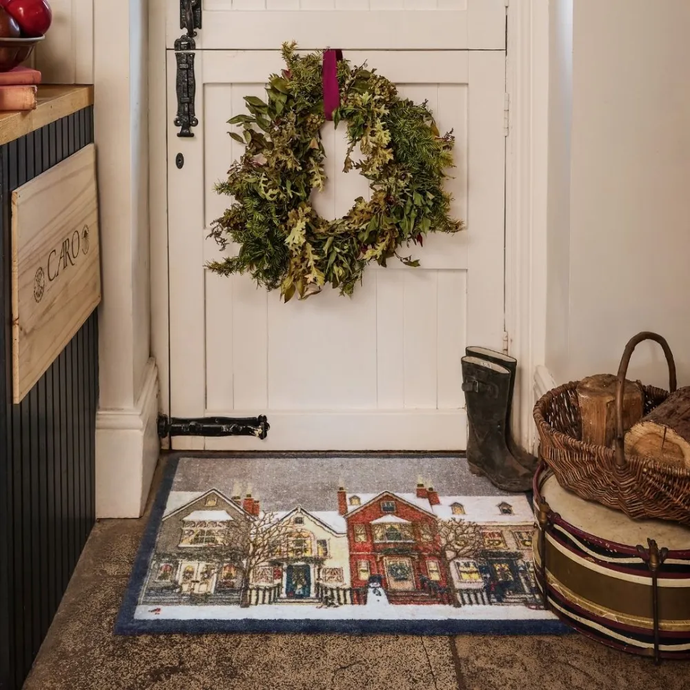 Snowy Street Door Mat