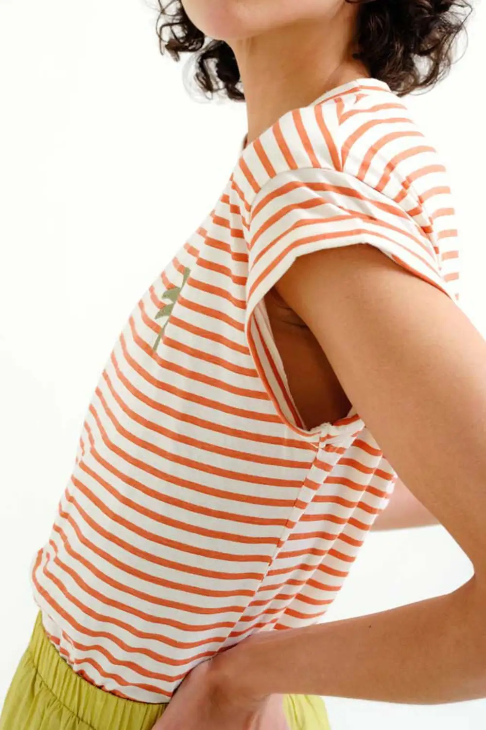 Striped Embroidered Relaxed Tee
