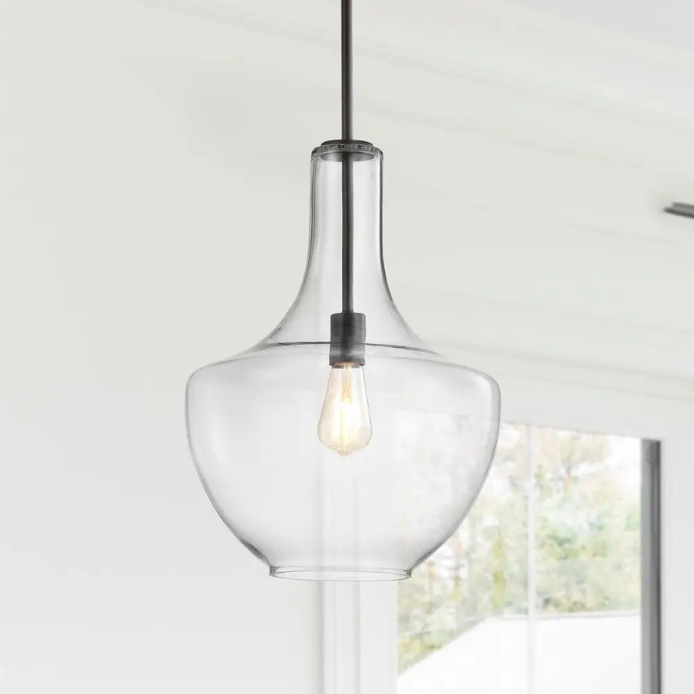 Glass/metal LED Pendant 13.25 Inch
