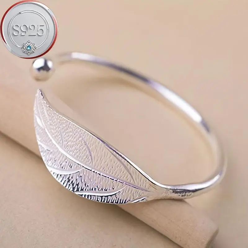 Women's Leaf Shaped Bracelet-And Open