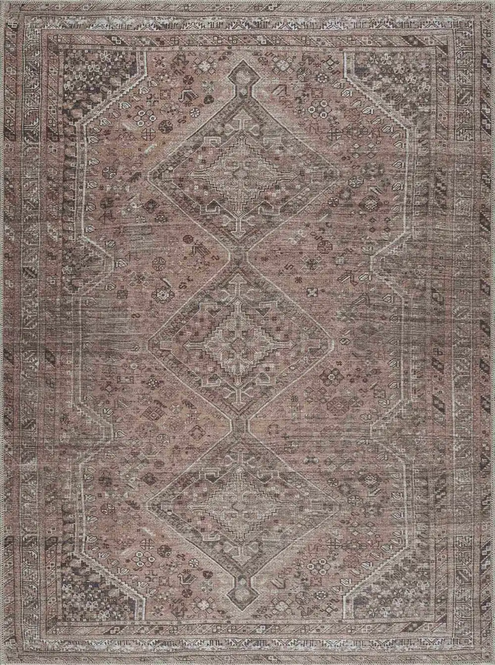 Statement Traditional Washable Cotton Area Rug