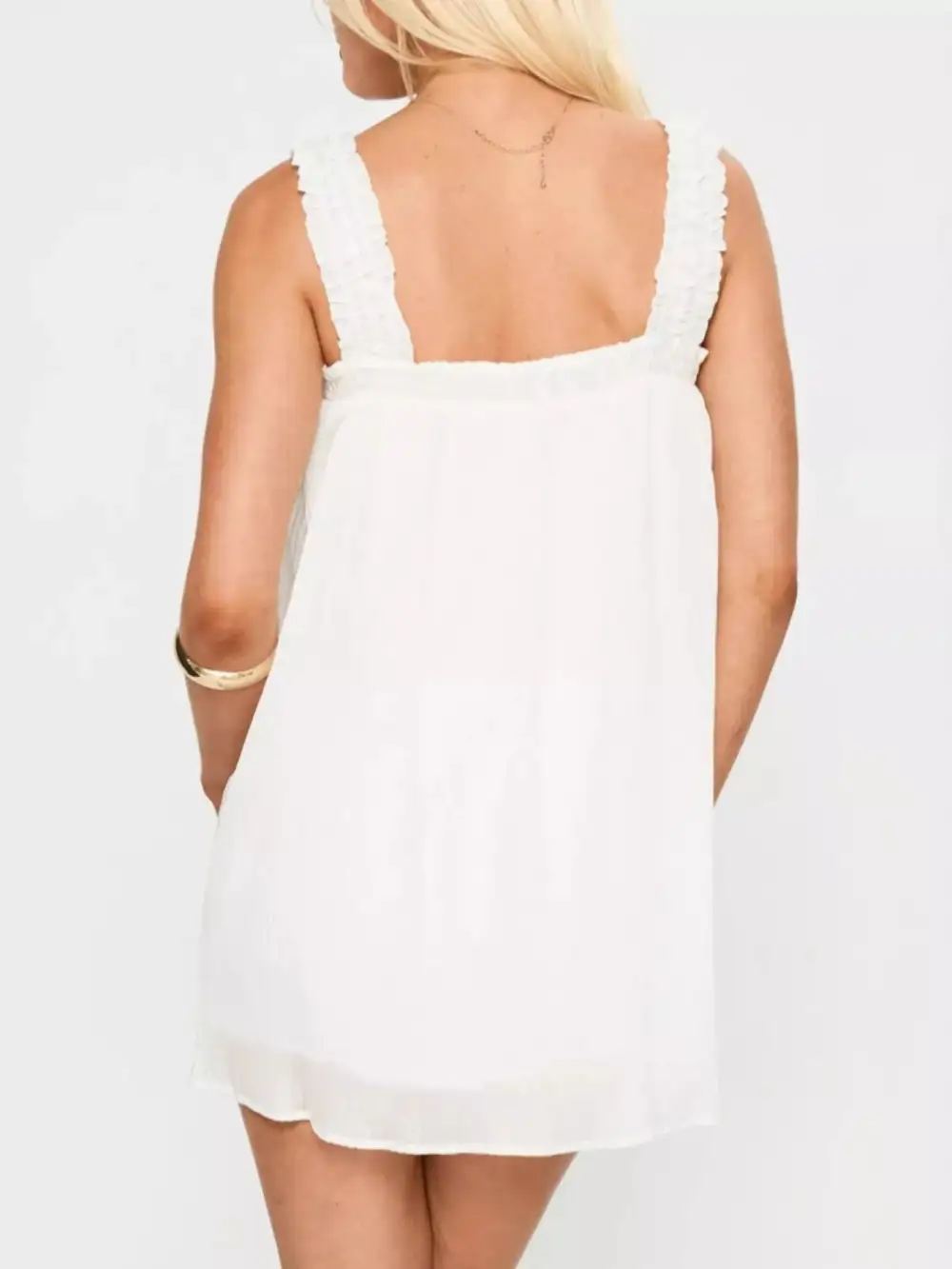 Square Neck Ruffle Mini Dress
