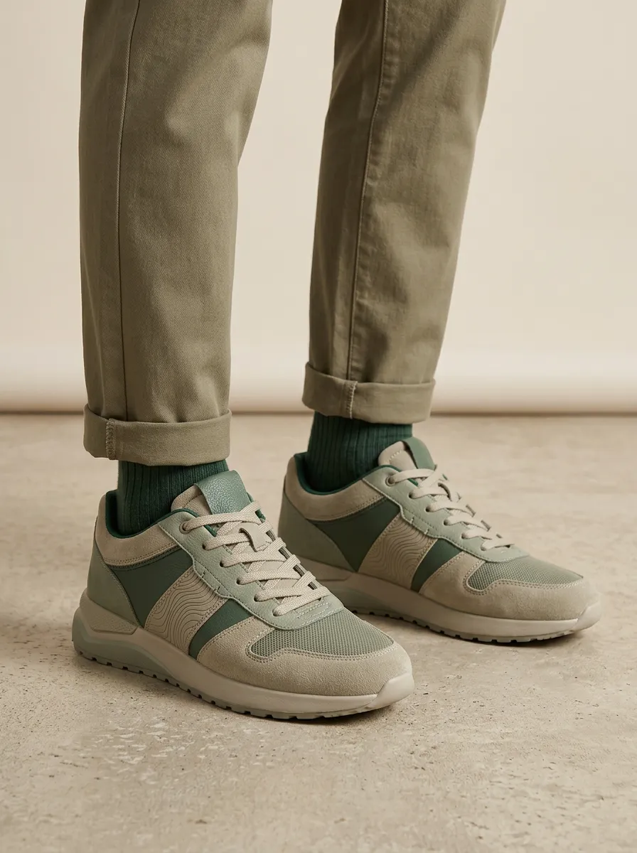 Unisex Wave Pattern Print Sneakers