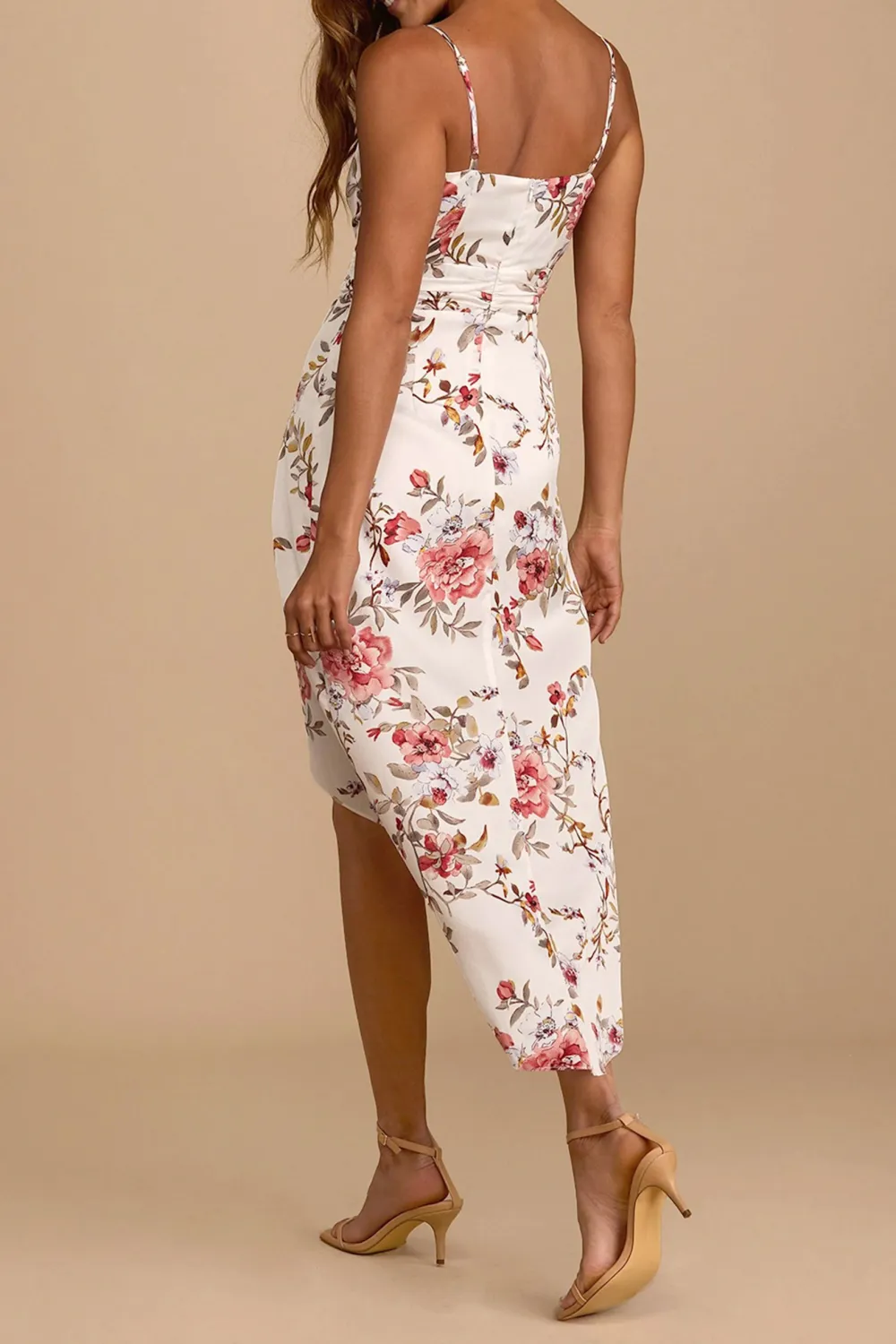 Casual Style Floral Print Tulip Skirt Midi Dress