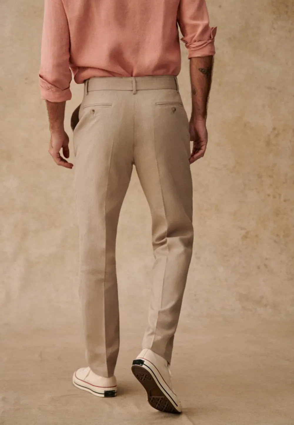 Black Classic Straight Leg Belted Trousers