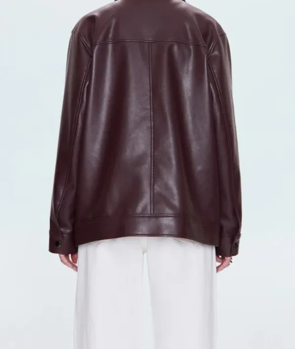 Zip Front Leather Jacket