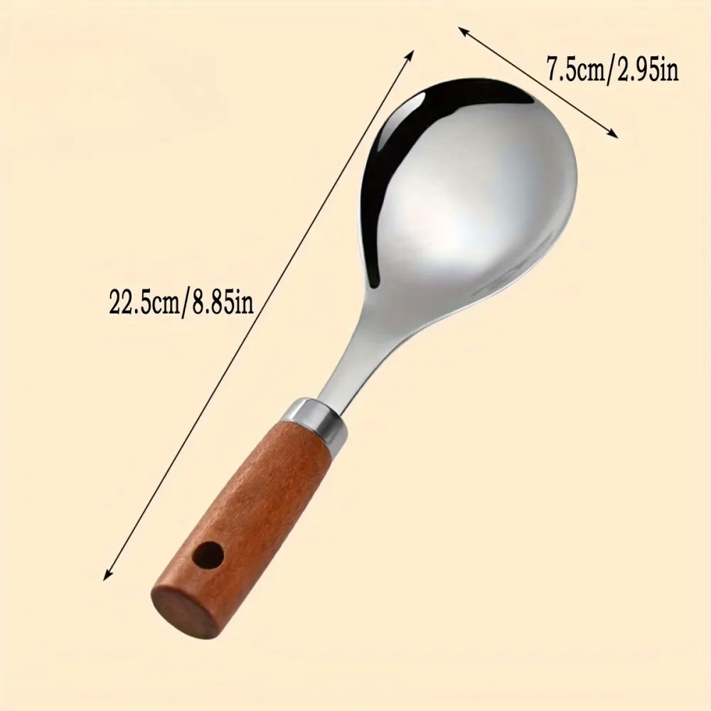 1 Pc Wooden Handle Spoon