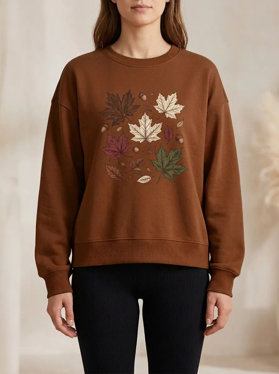 Easygoing Printed Acorn Graphic Sweatshirt