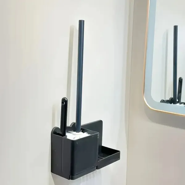 A 3-Piece Easy-To-Clean Wall-Mounted Toilet Brush Set