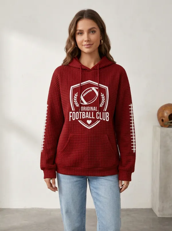 Women's Football Club Shield Original Logo Printed Hoodie