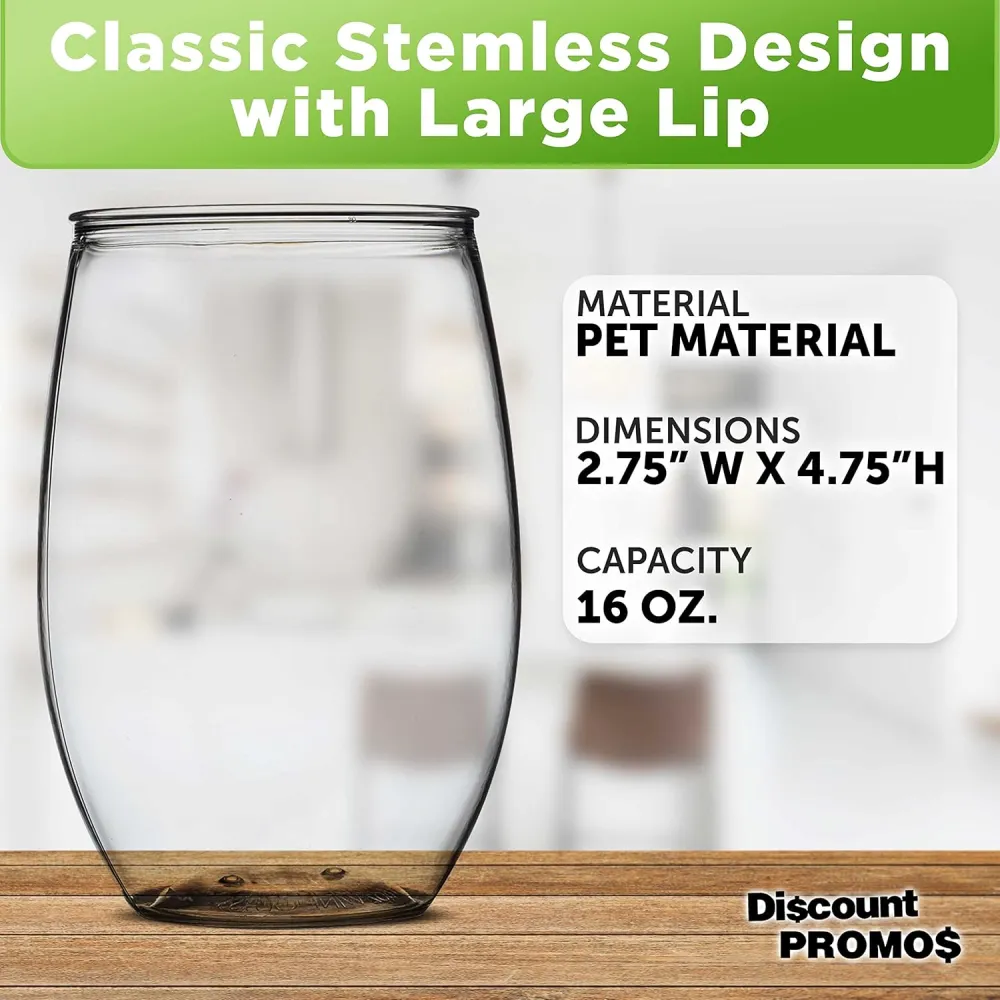 Custom Plastic Stemless Wine Glasses