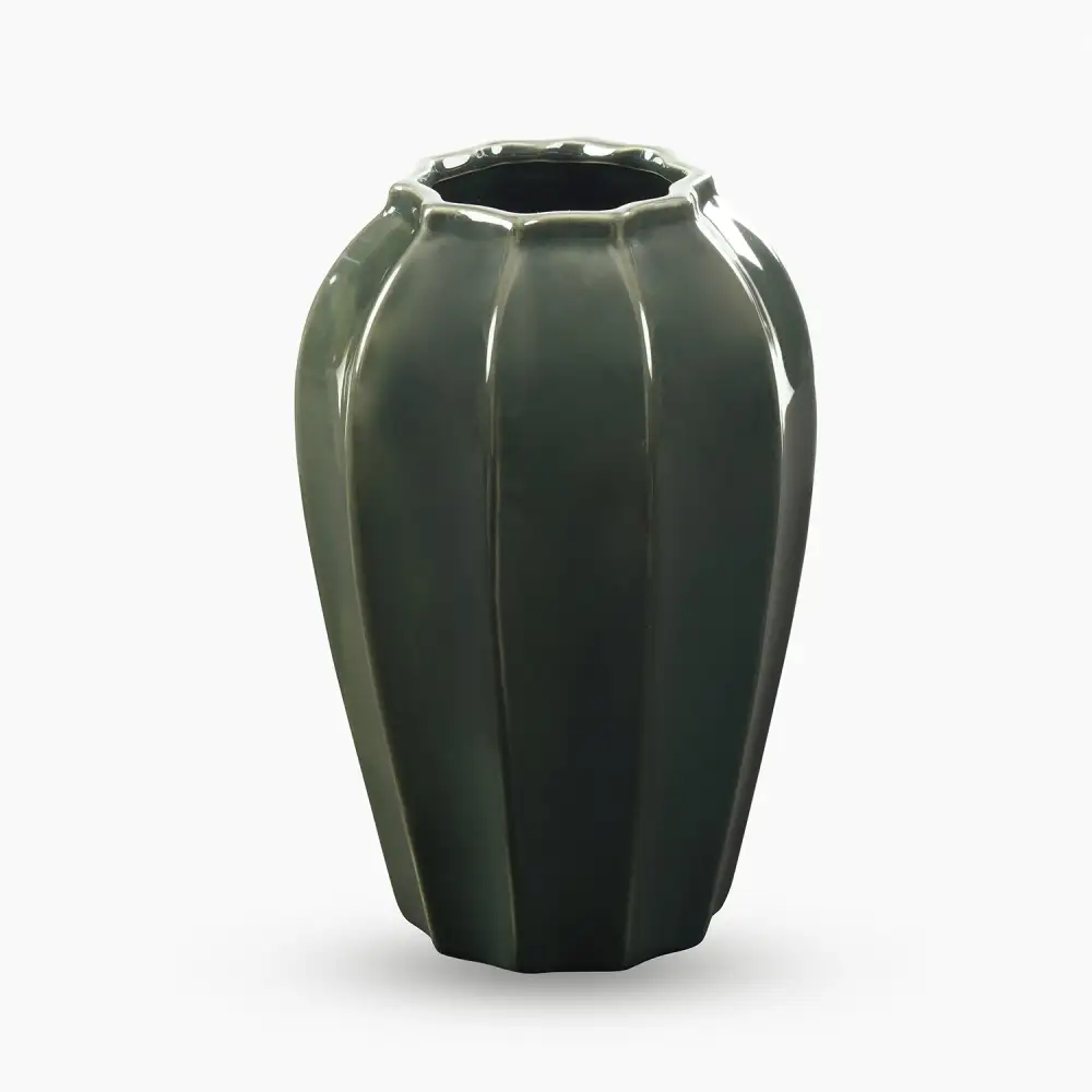 Green Glazed Ceramic Vase