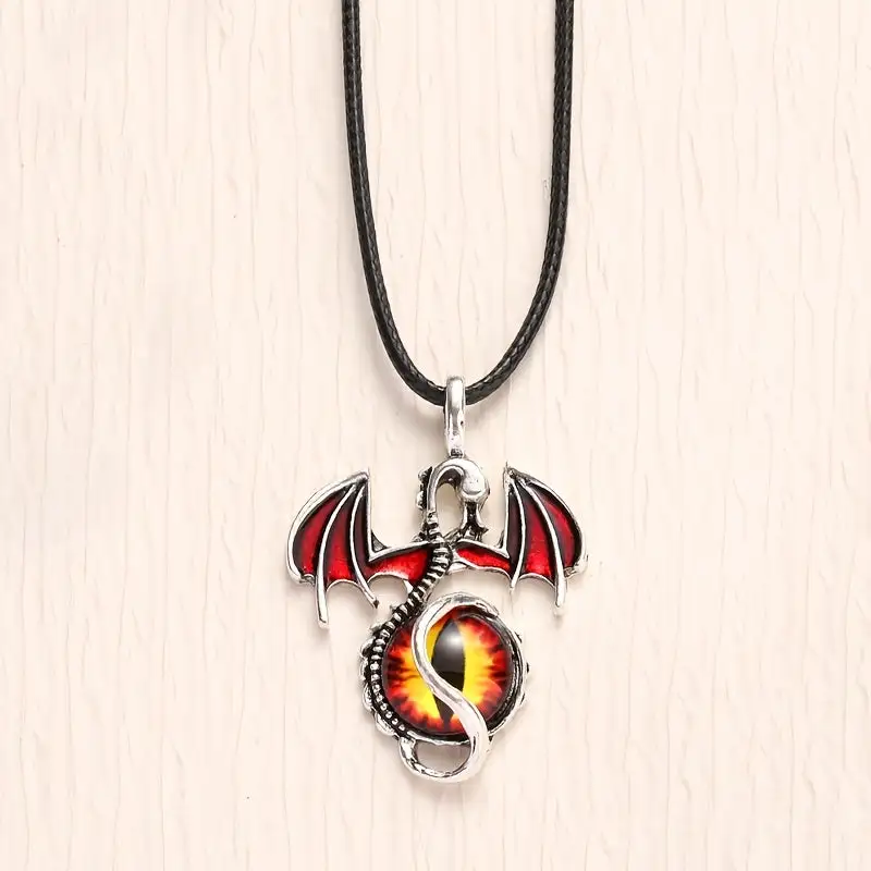 Leather Pendant Dragon Men's Necklace