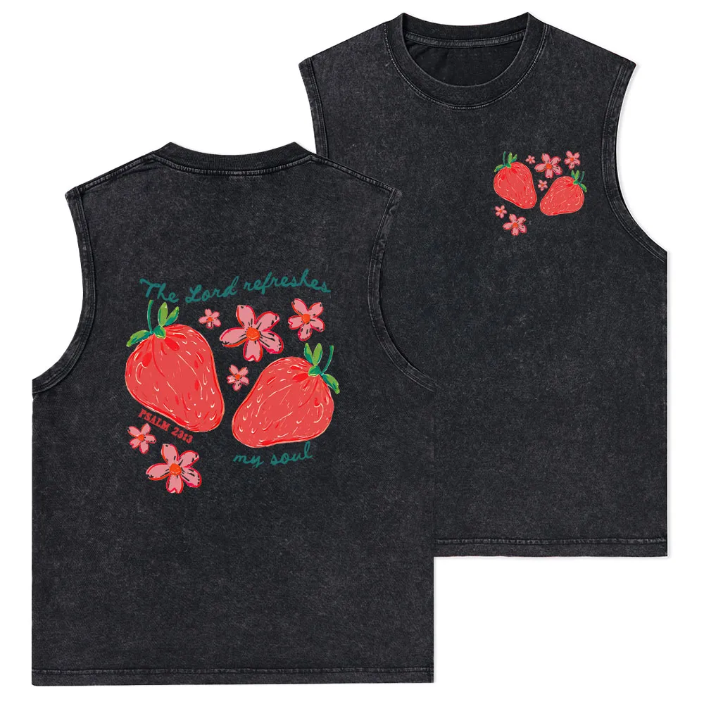 The Lord Refreshes My Soul Christian Washed Tank Top