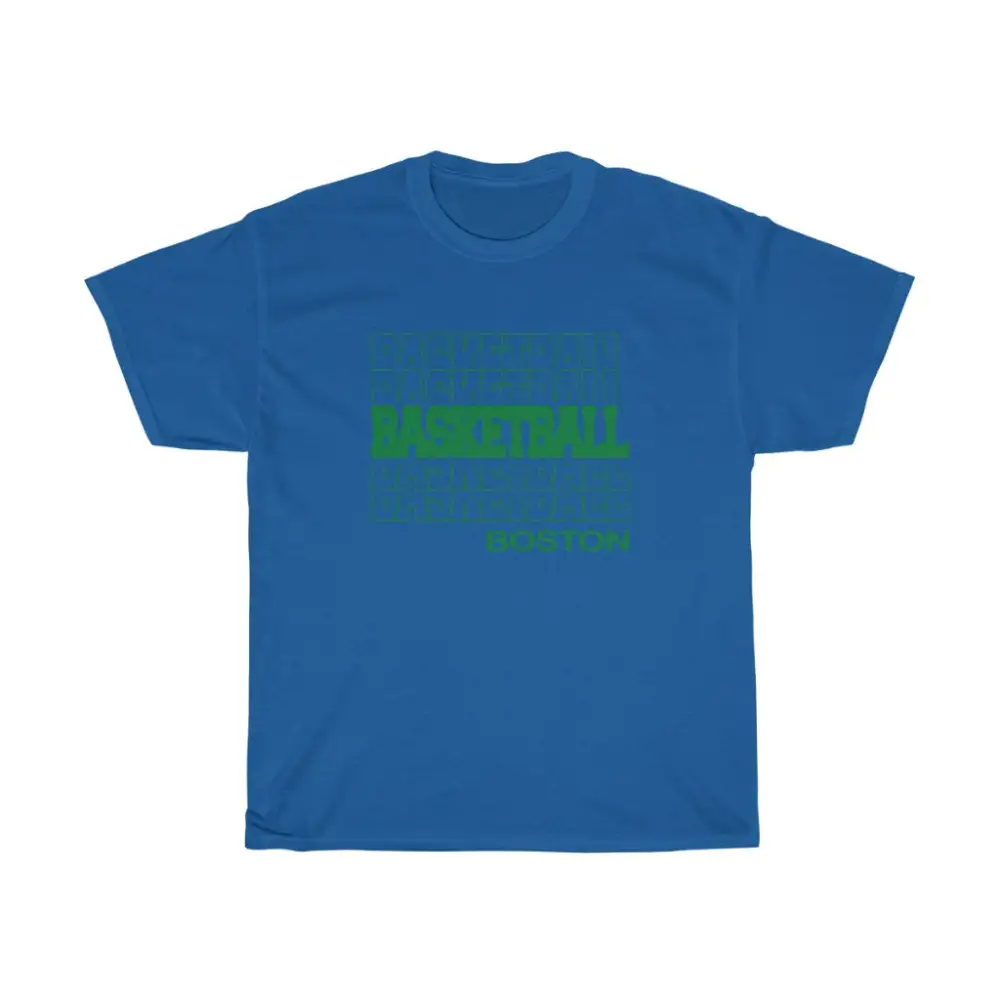 Basketball Boston in Modern Stacked Lettering (Green)