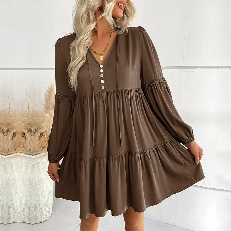 Women's Shirt Ruffled Dress