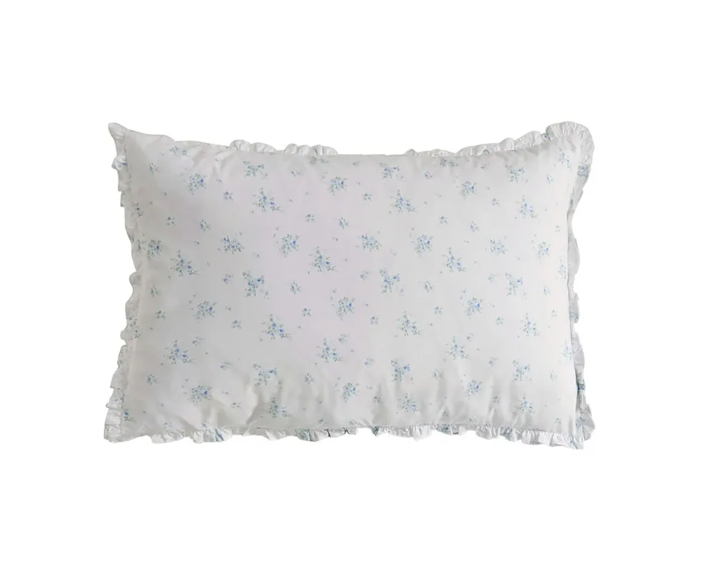 Ruffled Floral Linen Duvet Cover Set