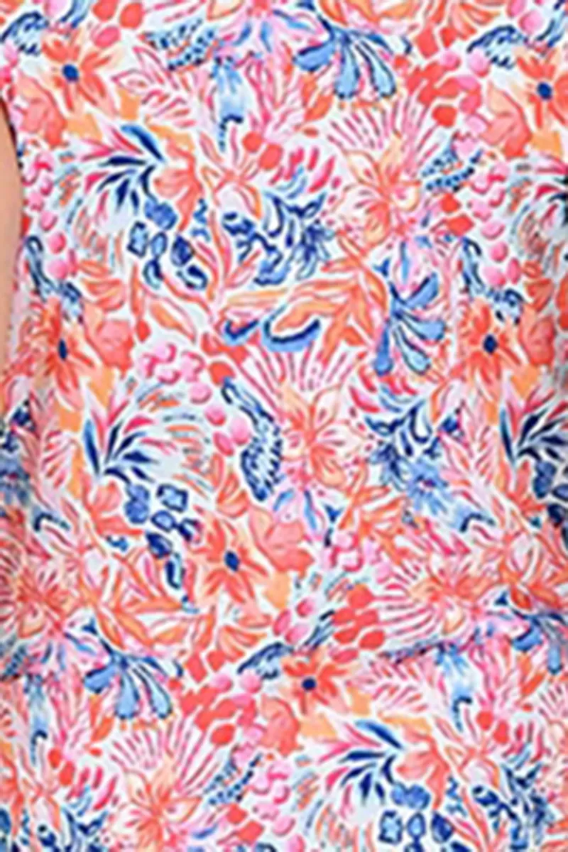 Coral Sea Notch Neck Sleeveless Dress