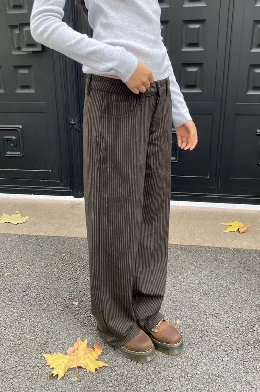 Brown Flare Leg Pants