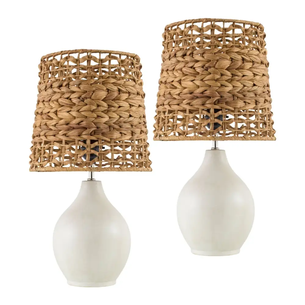 Braided Seagrass Ceramic Table Lamps