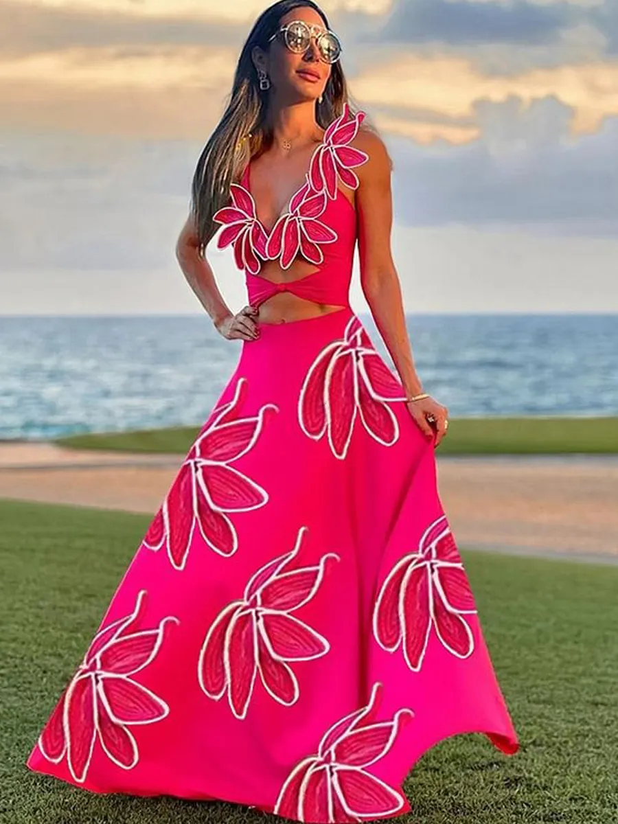 Antonella 3D Flower Hollow-out Swimsuit Set