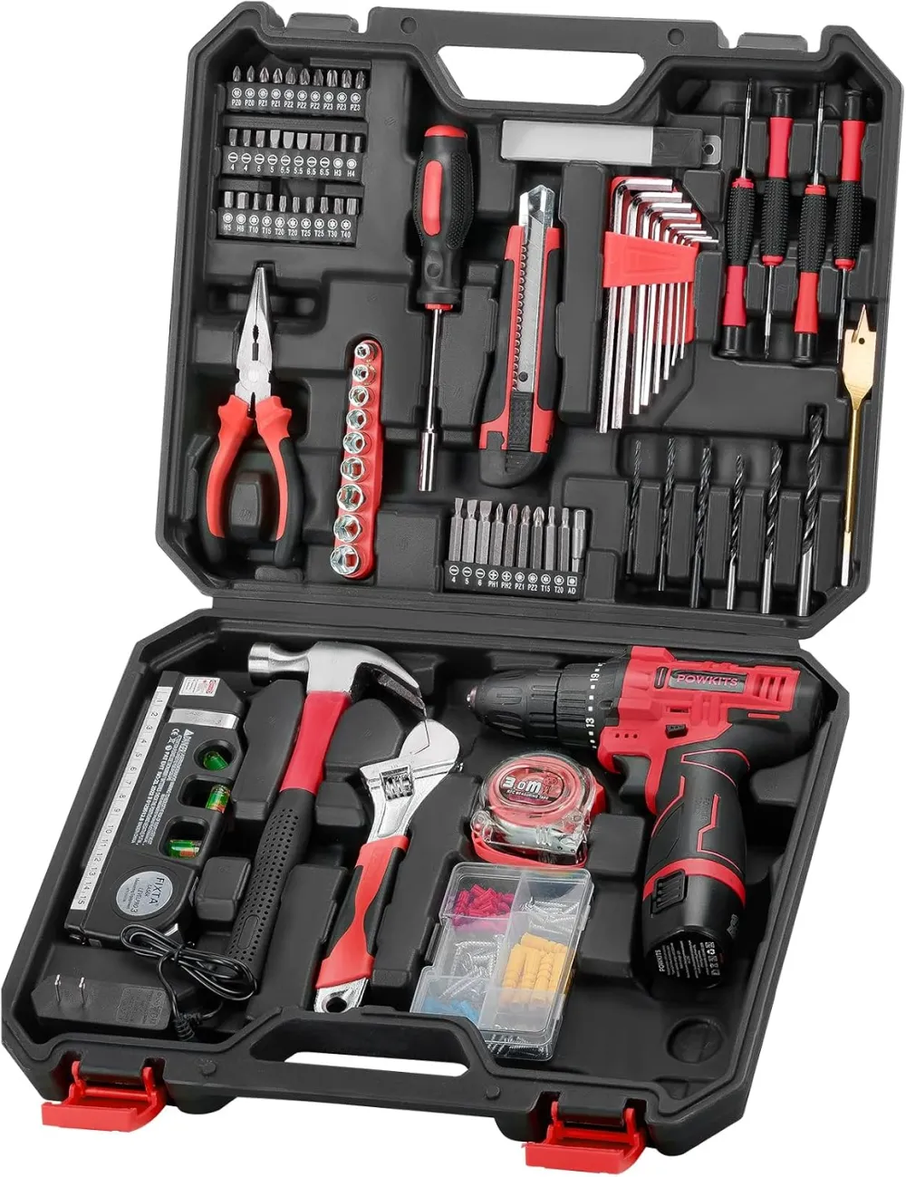 12V Cordless Drill Tool Set, 25+1 Torque Setting, Green Tool Kit for Home