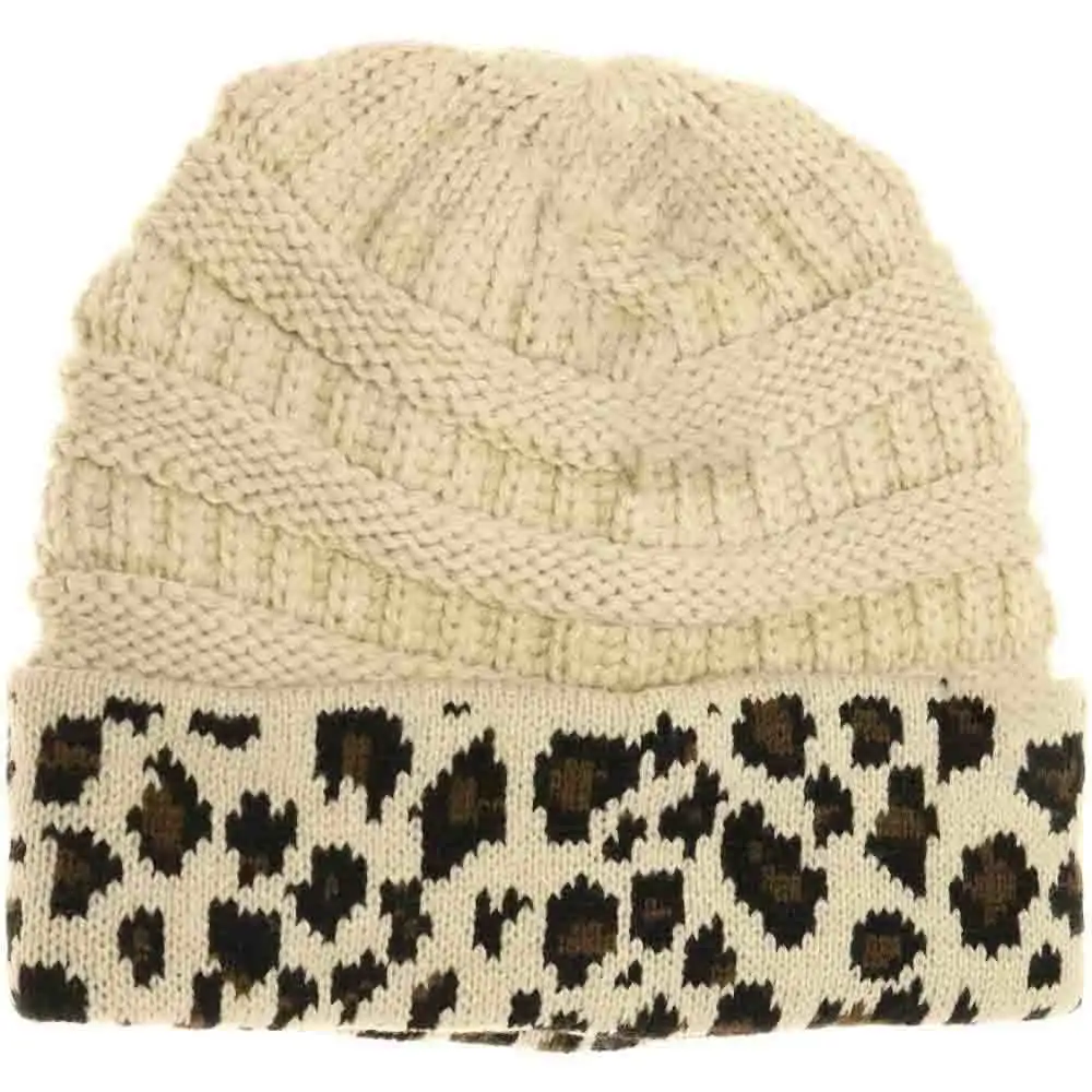 Cuff Leopard Print Beanie