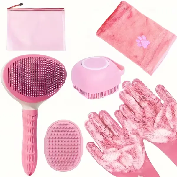 6pcs Dog Grooming Kit Nylon Brush