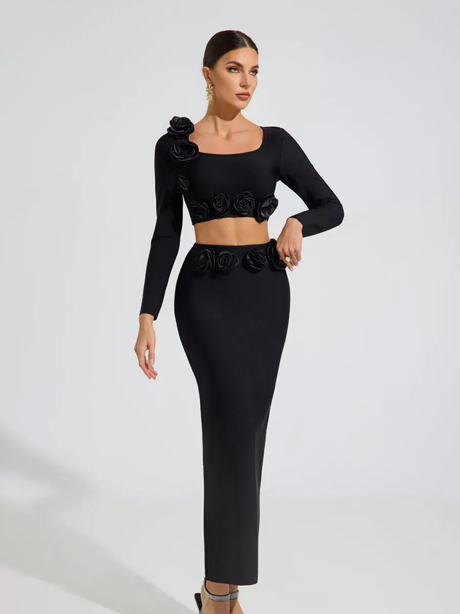 Giana Noir Rose Two Piece Set