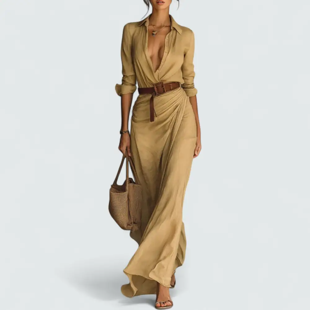 Long Sleeve Flowing Maxi Dress