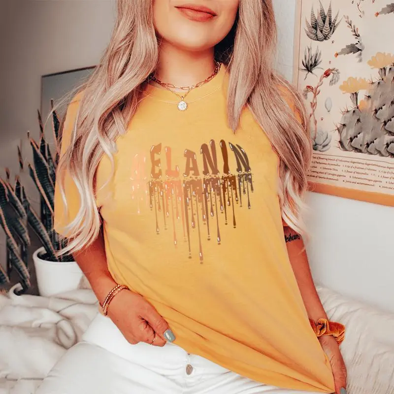 Drippin Melanin Heart Love Black History Pride Girls Women's Oversized Comfort T-Shirt