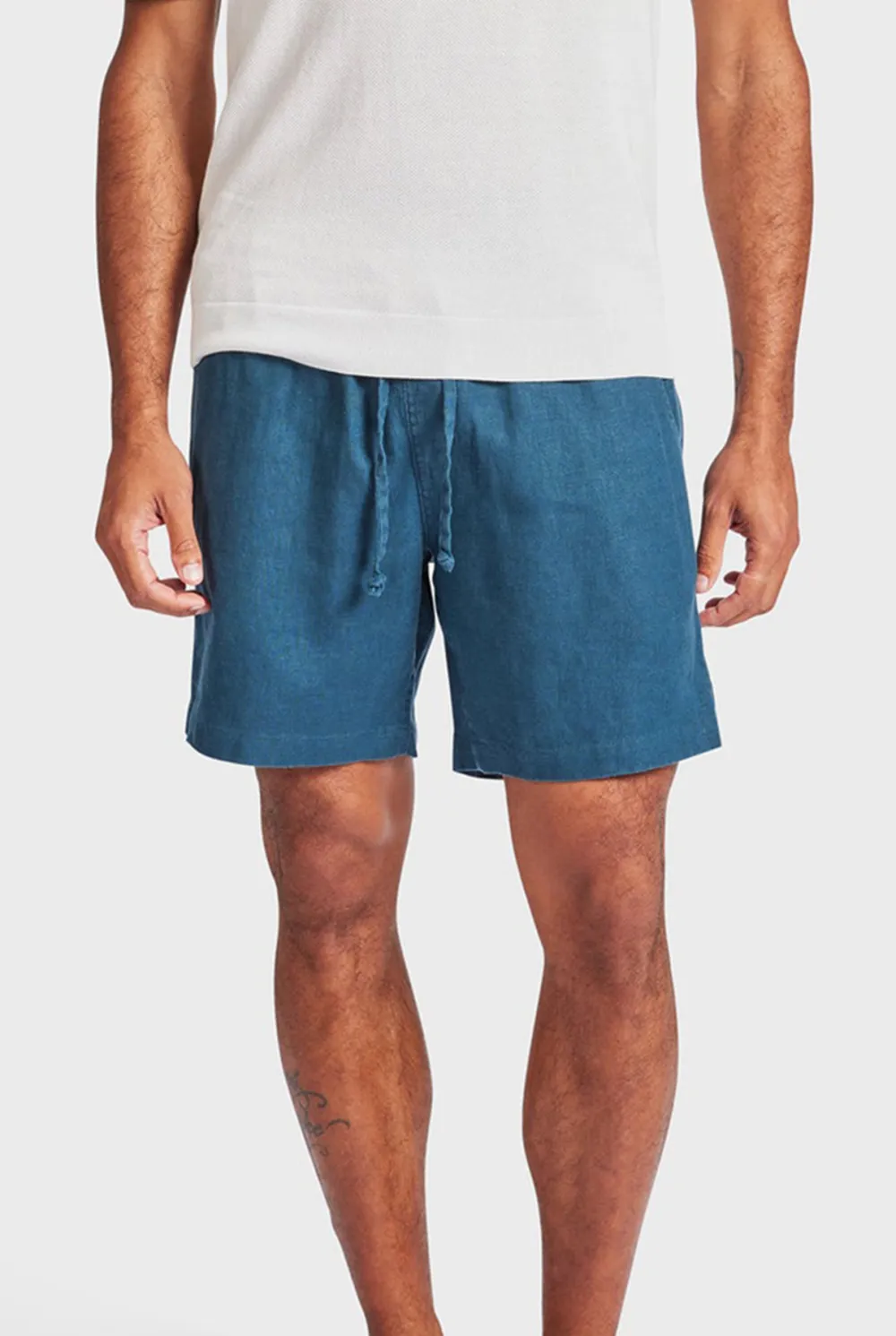 Lightweight Linen Blend Drawstring Vacation Shorts
